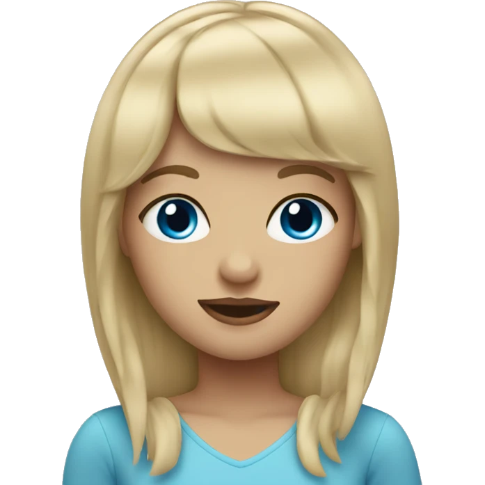 blonde girl with bangs and blue eyes  emoji