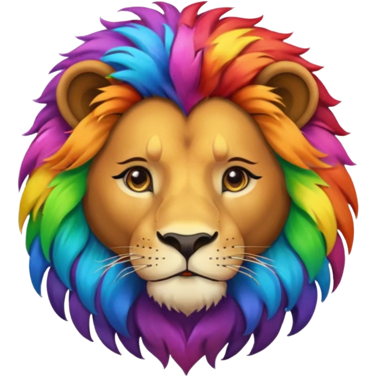 Rainbow gay lion emoji