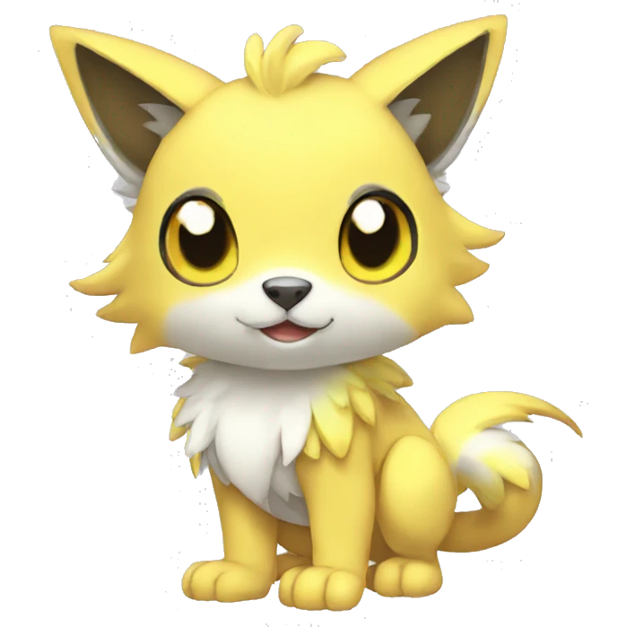 Cute cool shiny colorful animal hybrid Fakemon full body emoji