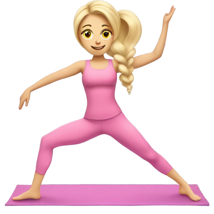 Blonde doing Pink Pilates princess emoji