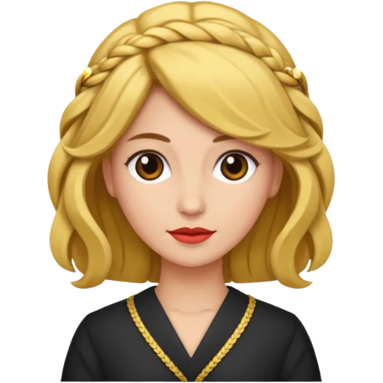mujer con el pelo recogido para ceremonia emoji