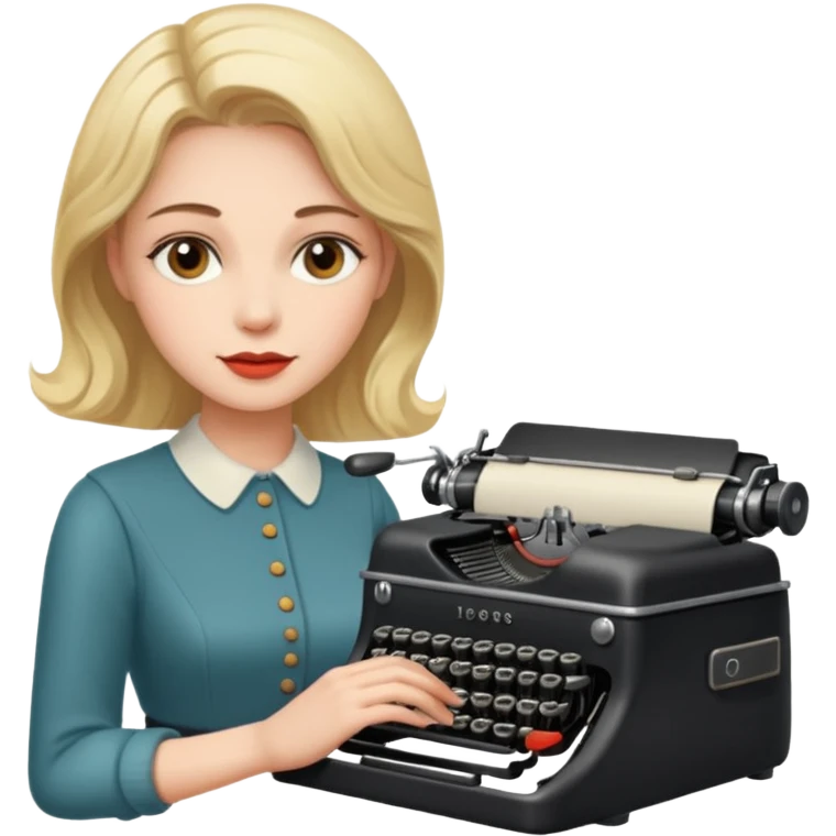 woman with vintage typewriter emoji