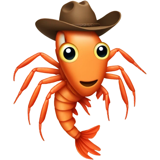 Shrimp wearing a cowboy hat emoji