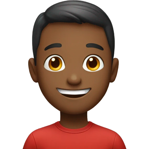 smiling boy in red shirt emoji