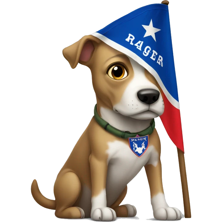 Dog with rangers flag emoji