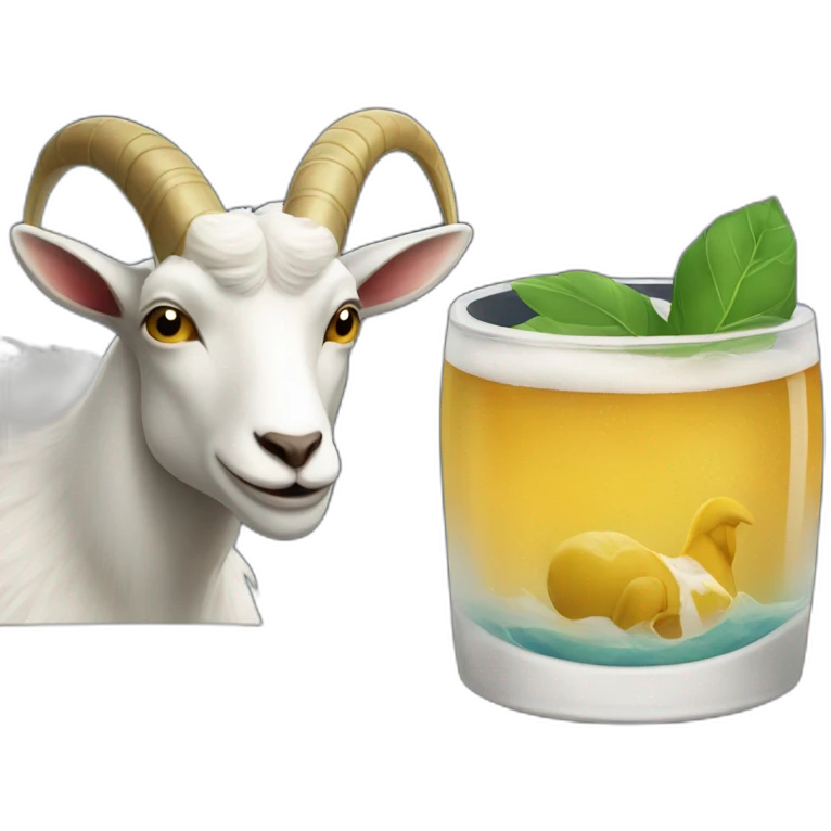 Sea perché and goat in a bar emoji