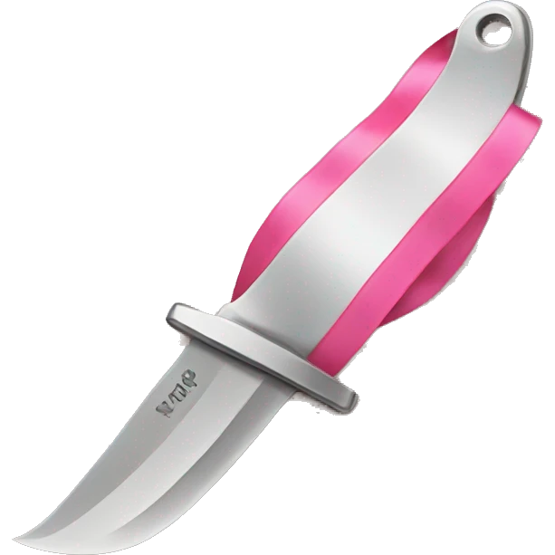 Knife with a pink ribbon emoji