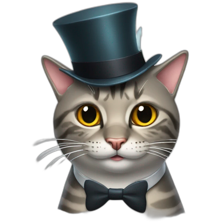 Shark with a top hat cat emoji