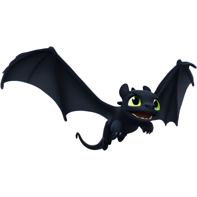 Night fury flying through the night sky emoji