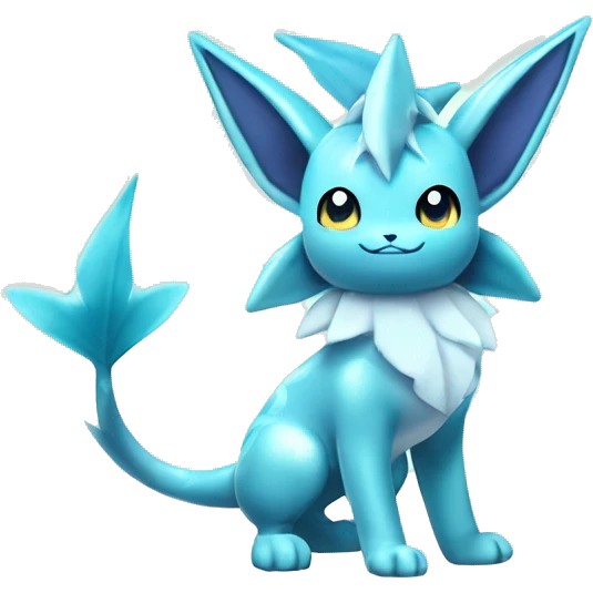Kawaii Gorgeous Beautiful Shiny Sparkly Vaporeon-Glaceon-Pokémon full body emoji