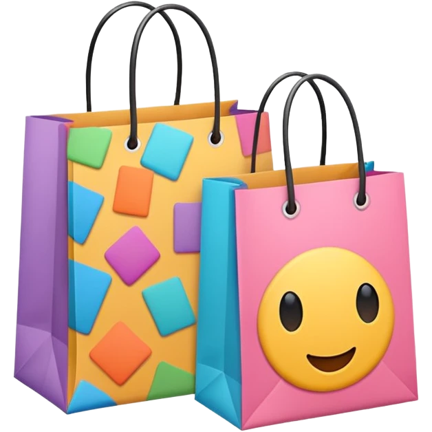 2 aesthetic shopping bag with pattern emoji
