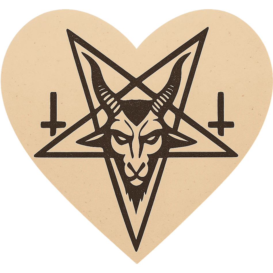 beige heart satanic, remove background emoji
