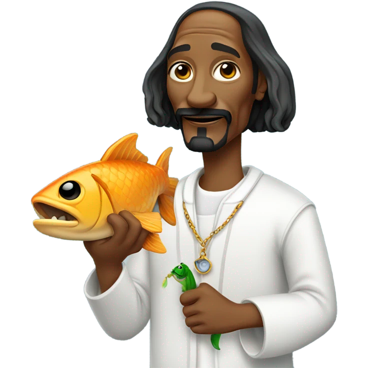 snoop dog holding a fish emoji
