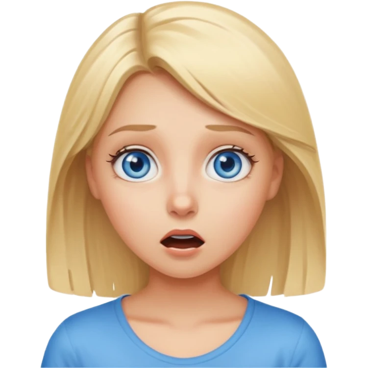 blondish girl, surprised expression emoji