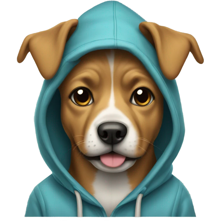 Dog wearing a hoodie  emoji