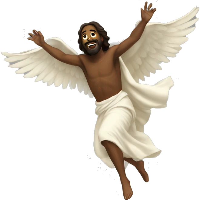 Black Jesus flying like a bird emoji