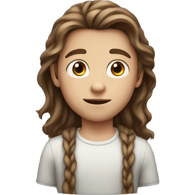 white child boy with long brown hair emoji