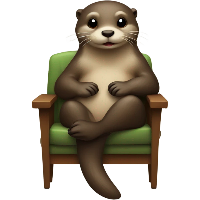 Otter sitting on a chair happy  emoji