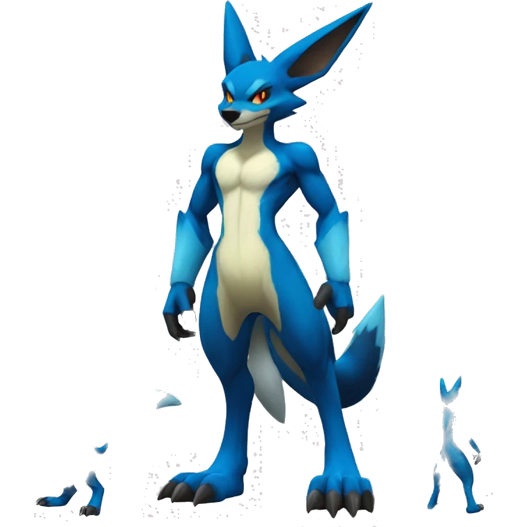 Lucario-Lombax-Sergal-Vernid-Zeraora full body emoji