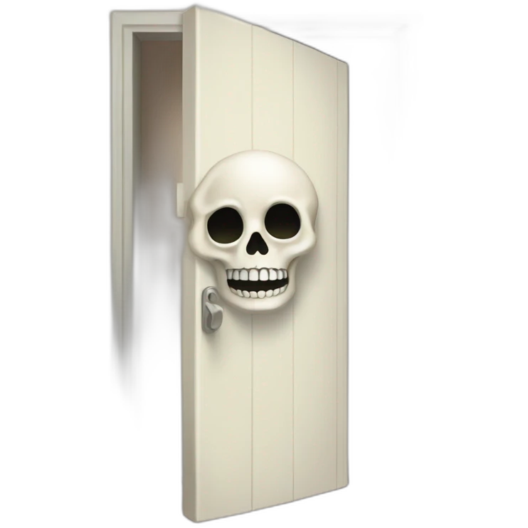 a skeleton peeking out of the closet emoji