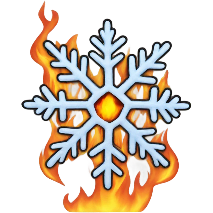 Snowflake on fire emoji