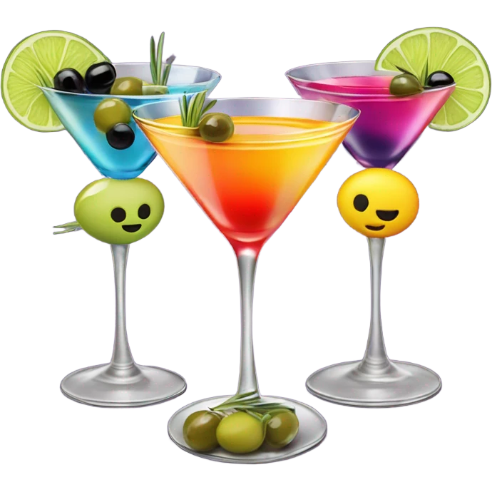 4 martinis clinking aesthetic emoji
