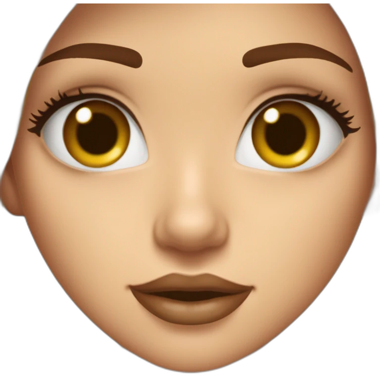 chica joven que tenga una camara de fotos, con cabello ondulado color rubio oscuro, flequillo, ojos grandes, ojos color marron claro, piel blanca, labios gruesos. emoji