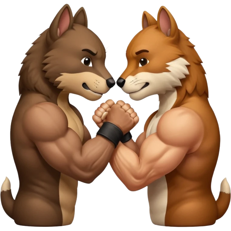 2 animals arm wrestling each other emoji