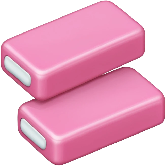 Chicle rosado rectangulo sin cara emoji