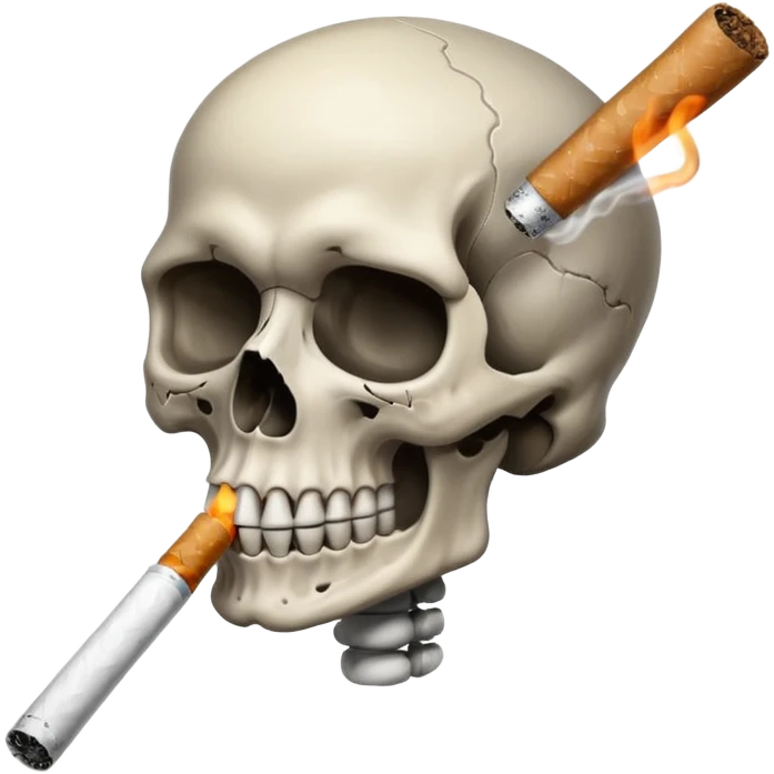Skull smoking emoji