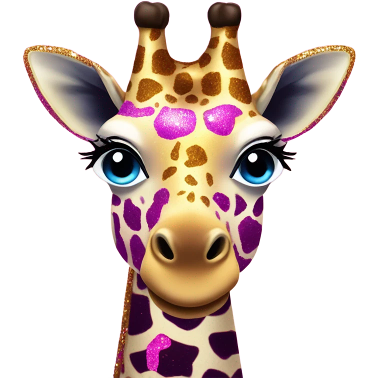 Lisa frank glitter giraffe with eyelashes emoji