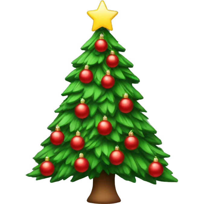 Christmas tree with red decorations emoji