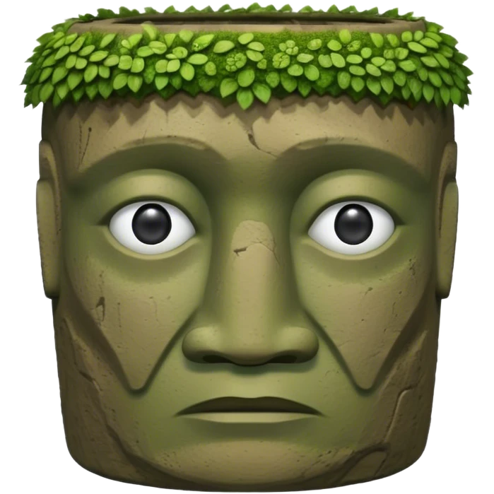 One Easter Island statue is a planter emoji