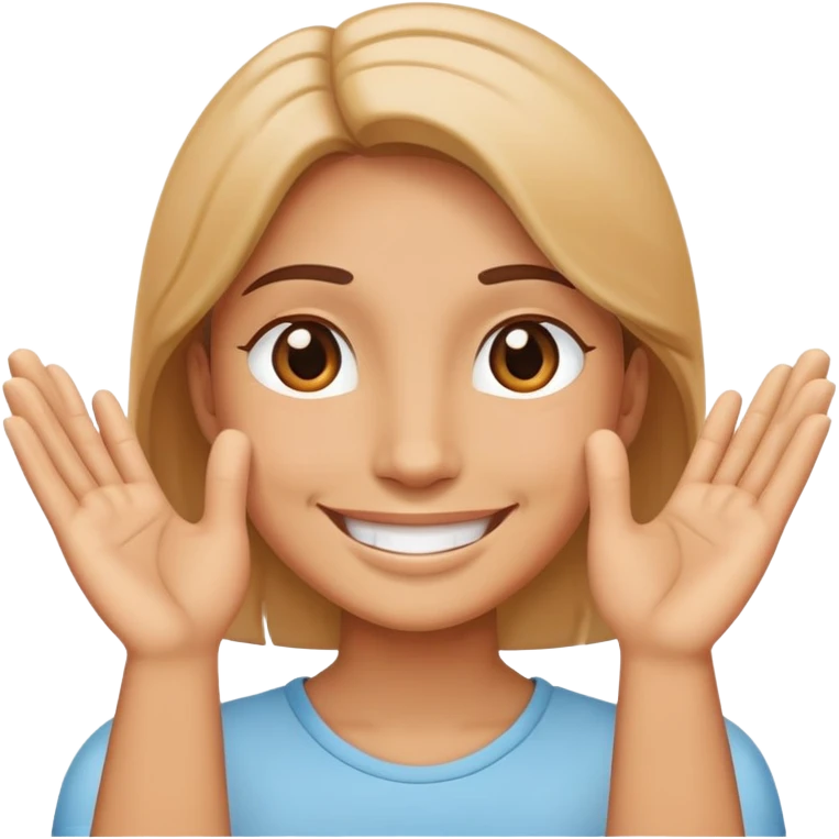 Smiling face with hands pressed together in gratitude, representing politeness emoji