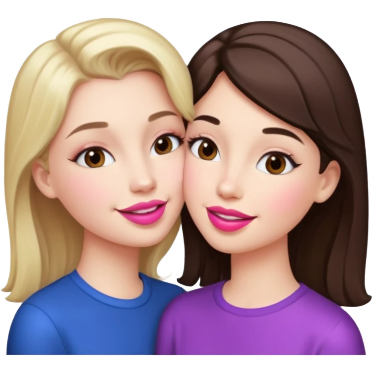 a girl kissing a girl emoji