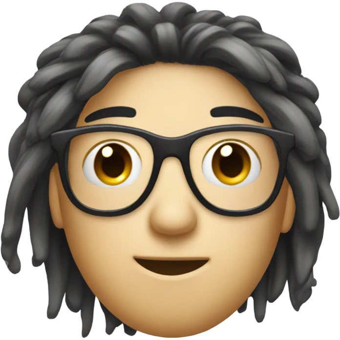 emo person head only with glasses and hearts emoji