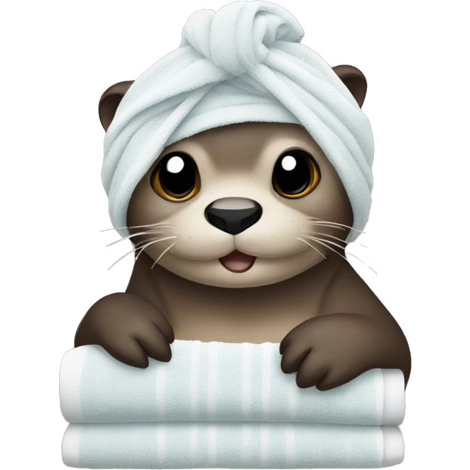 Otter wearing a towel emoji