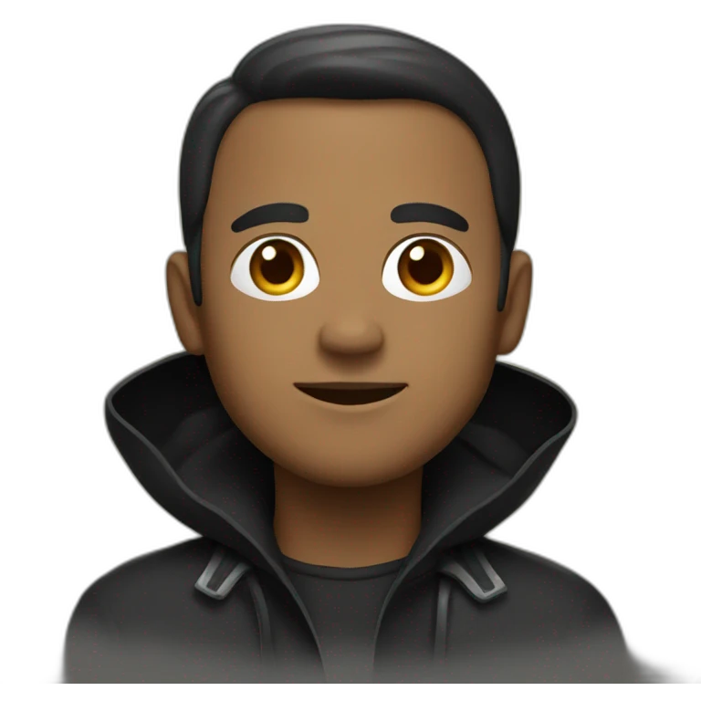 man in black raincoat emoji
