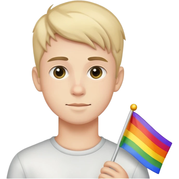 Boy holding gay flag  emoji