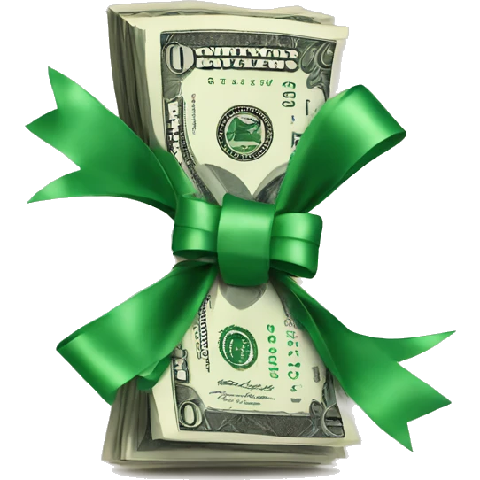 dollar with a bow emoji
