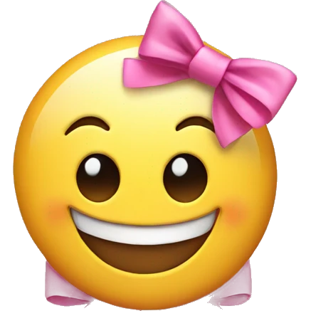 Smiley with pink bow emoji