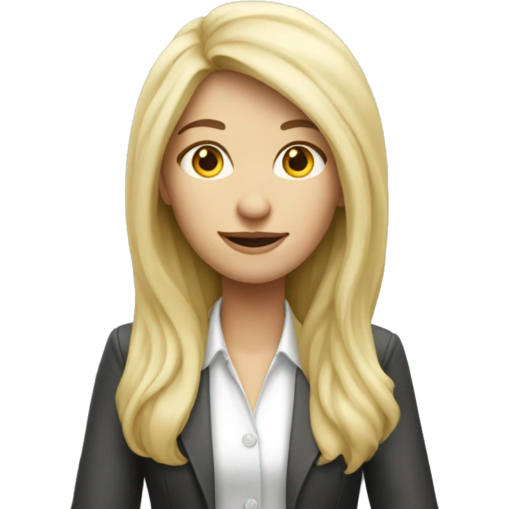 White blonde long hair woman architect emoji