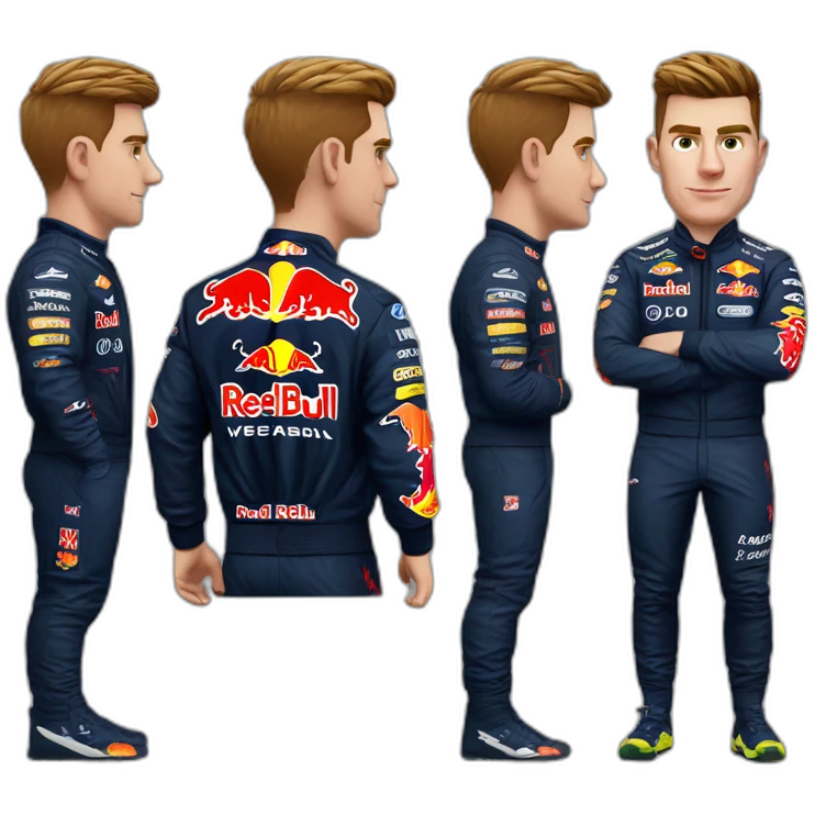 max verstappen avec une veste redbull emoji