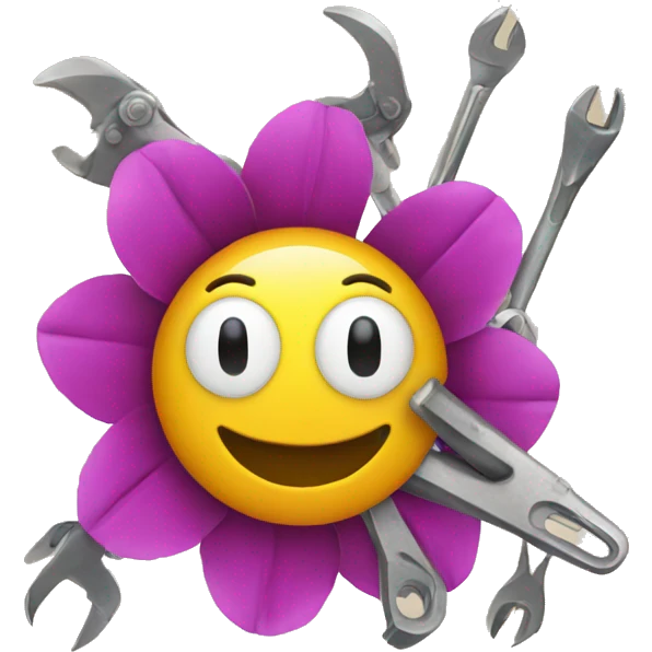 flower made of tools emoji