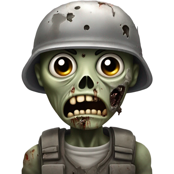 Zombie wearing a military helmet emoji