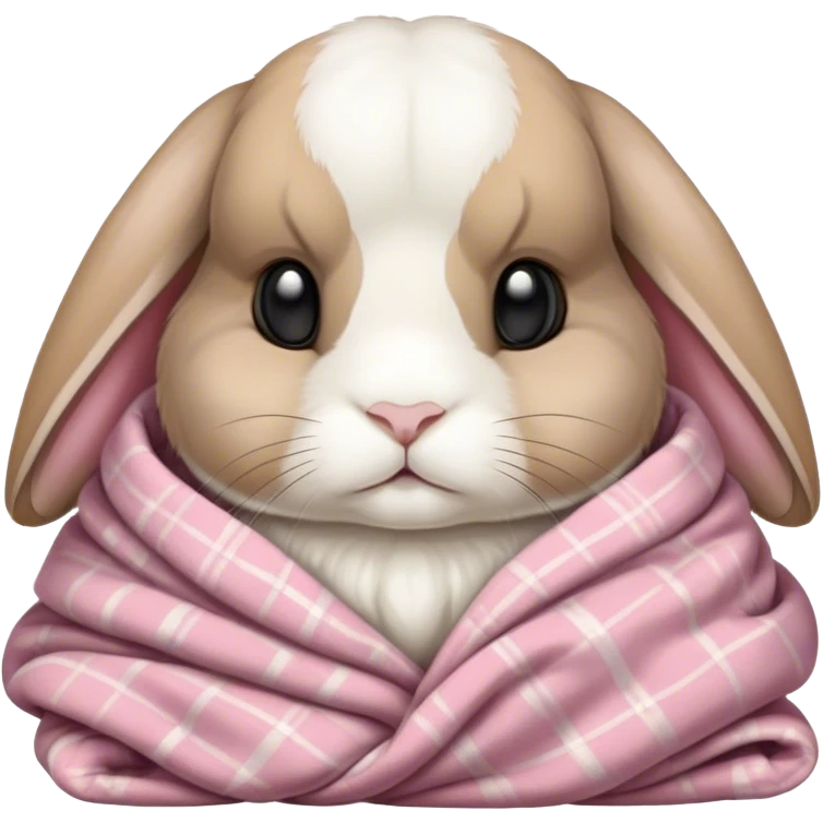 Holland lop bunny cozy in a blanket emoji