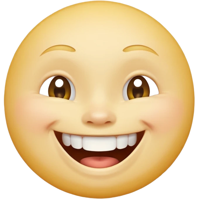 Emoji, yellow round laughing face, tilted head emoji