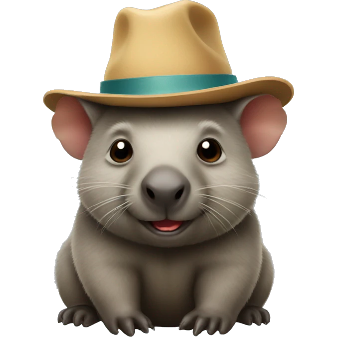 wombat with a little hat emoji