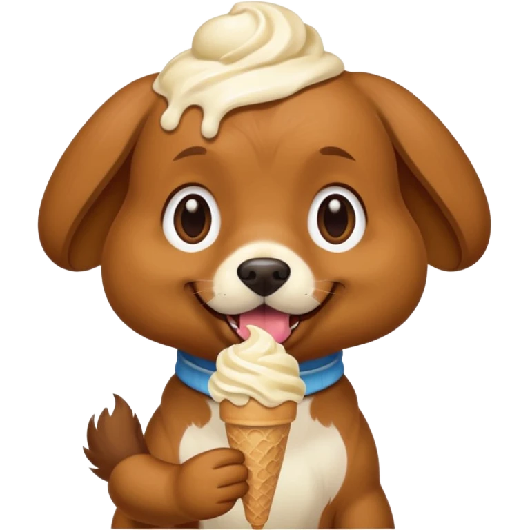 dog eating icecream emoji