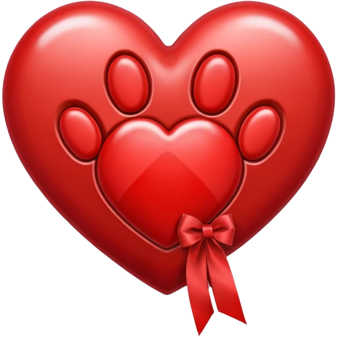 heart with a paw print and ribbon emoji